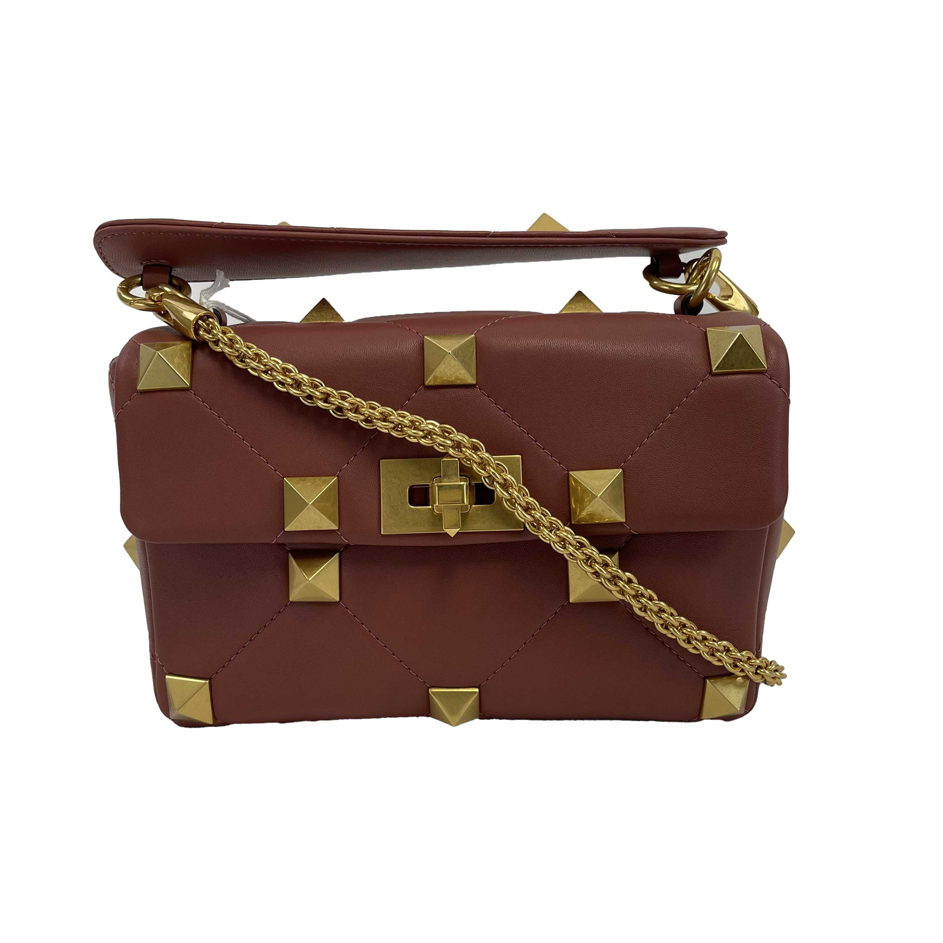 【PORTERNA】Roman ribbed shoulder bag Front Side - with chain.